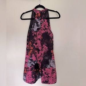 Anthropologie Hutch High neck paint splatter print babydoll dress